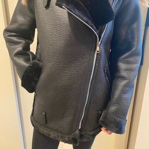 Black faux leather jacket